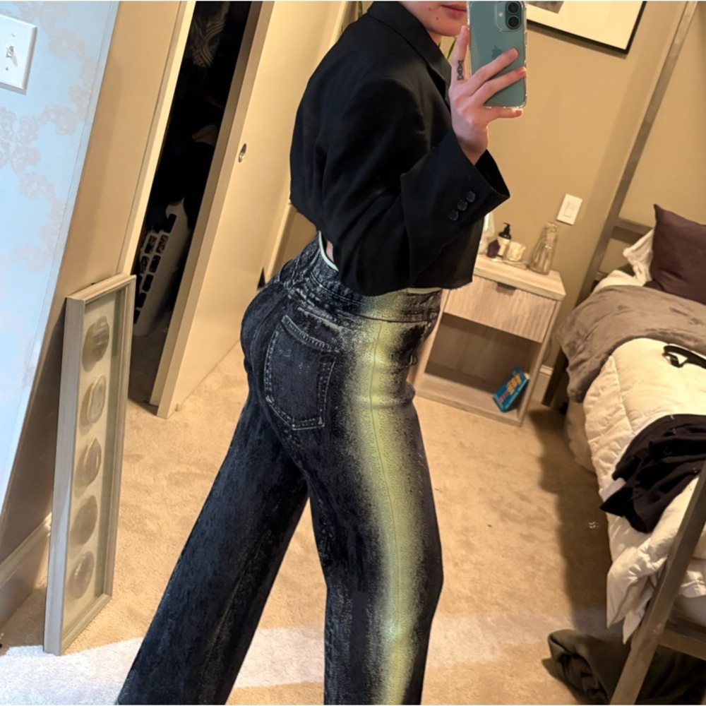 PH5 Black and Gray Wide-Leg Pants
